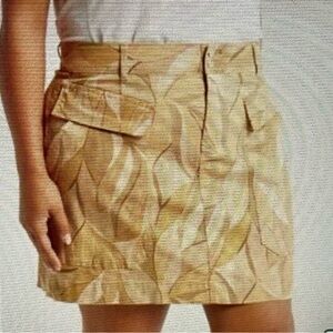 NWT New DEMOCRACY Madeleine Ab Solution Cargo Flap Pocket Camo Leaf Skir…